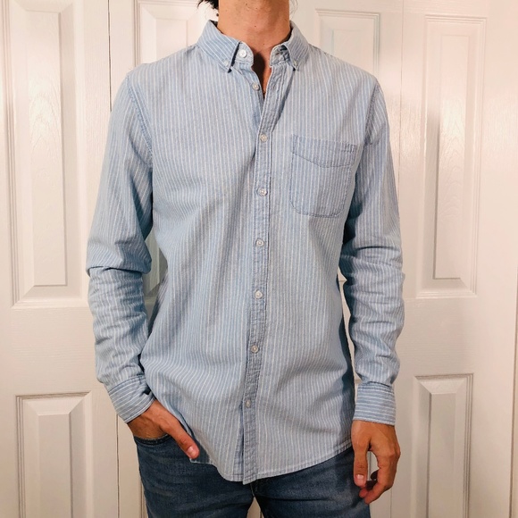 Cotton On Other - Cotton On Slim Fit Blue White Stripe Shirt M